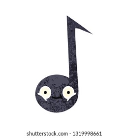 retro illustration style cartoon of a musical note