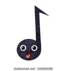 retro illustration style cartoon of a musical note