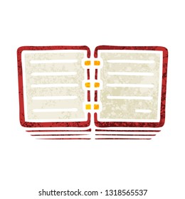 retro illustration style cartoon of a note book
