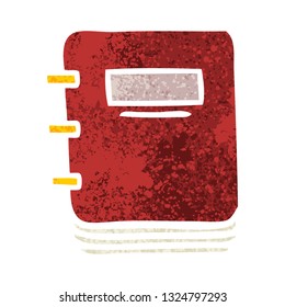 retro illustration style cartoon of a note book