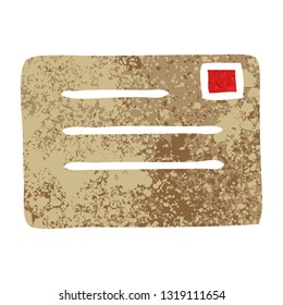 retro illustration style cartoon of a paper envelope