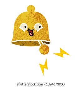 retro illustration style cartoon of a ringing bell