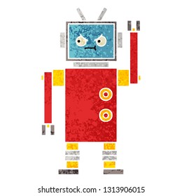 retro illustration style cartoon of a robot