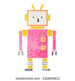 retro illustration style cartoon of a robot