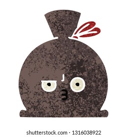 retro illustration style cartoon of a sack