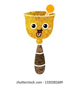 retro illustration style cartoon of a school bell