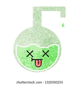 retro illustration style cartoon of a science experiment 