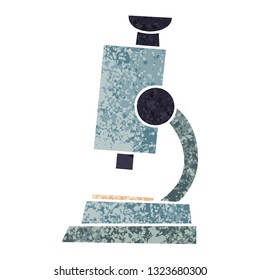 retro illustration style cartoon of a science microscope