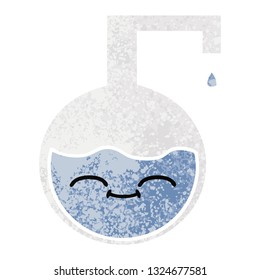 retro illustration style cartoon of a science experiment 