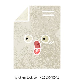 retro illustration style cartoon of a sheet of paper 