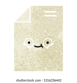 retro illustration style cartoon of a sheet of paper 