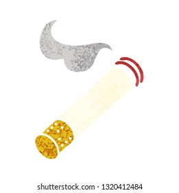 retro illustration style cartoon of a smoking cigarette