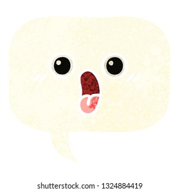 retro illustration style cartoon of a speech bubble