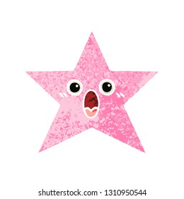 retro illustration style cartoon of a star fish