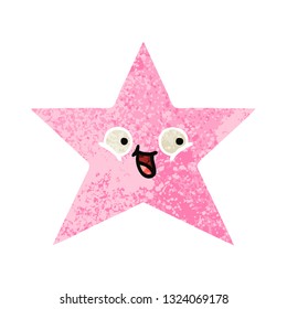 retro illustration style cartoon of a star fish