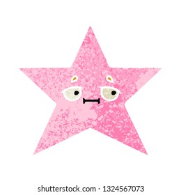 retro illustration style cartoon of a star fish