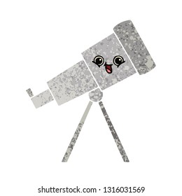 retro illustration style cartoon of a telescope