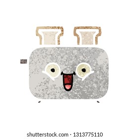 retro illustration style cartoon of a of a toaster