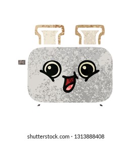 retro illustration style cartoon of a of a toaster