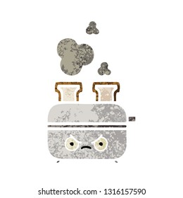 retro illustration style cartoon of a of a toaster