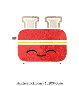 retro illustration style cartoon of a of a toaster