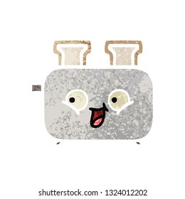 retro illustration style cartoon of a of a toaster