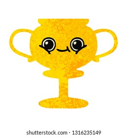 retro illustration style cartoon of a trophy