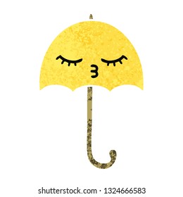 retro illustration style cartoon of a umbrella