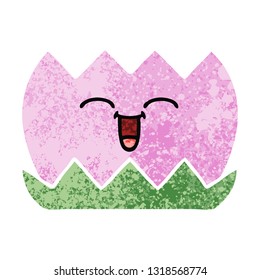 retro illustration style cartoon of a water lilly