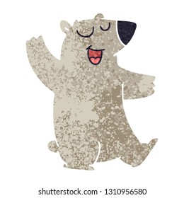 retro illustration style quirky cartoon wombat