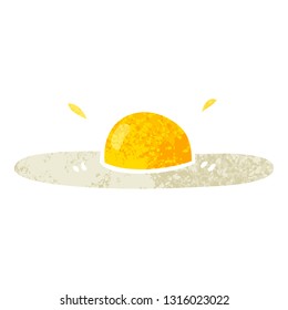 retro illustration style quirky cartoon fried egg