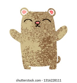 retro illustration style quirky cartoon bear