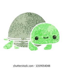 retro illustration style quirky cartoon turtle