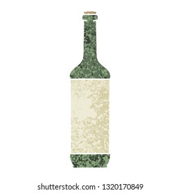 retro illustration style quirky cartoon wine bottle