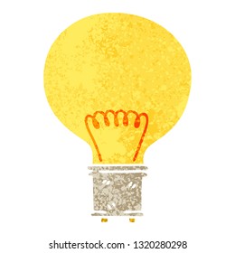 retro illustration style quirky cartoon light bulb