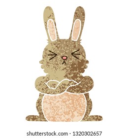 retro illustration style quirky cartoon rabbit