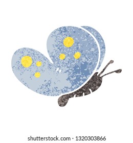 retro illustration style quirky cartoon butterfly