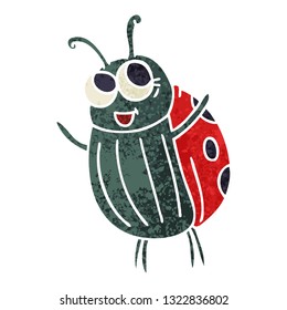 retro illustration style quirky cartoon ladybird
