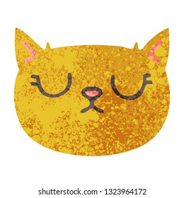 retro illustration style quirky cartoon crying cat
