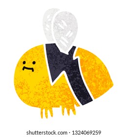 retro illustration style quirky cartoon bumblebee