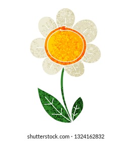 retro illustration style quirky cartoon daisy