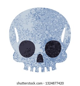retro illustration style quirky cartoon skull