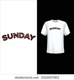 Retro illustration of sunday funday t shirt design, vector graphic