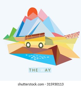 retro illustration . Trips bus
Travel