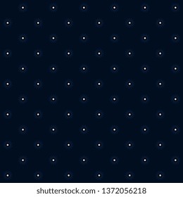 Retro indian floral motif eyelet lace pattern. Simple geometric arrangement of tiny flowers. Oriental design navy blue background. Elegance polka dot print block for apparel textile, fabric, garment.