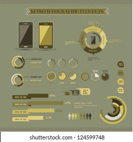 Retro Info Graphics Set.