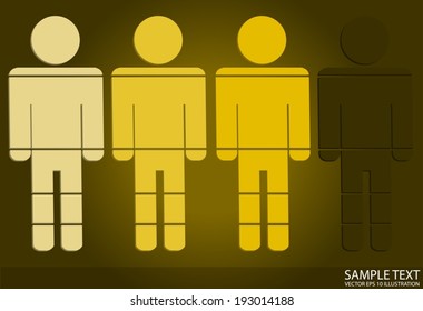 Retro infographic business 3D  icon man vector - Infographics man vector 3D icon on lighted background