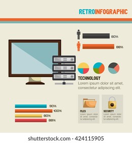 retro infographic design 