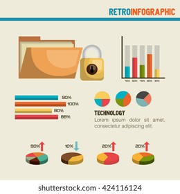 retro infographic design 
