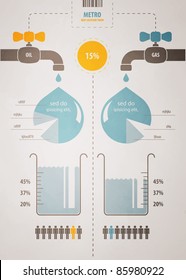 retro infographics account scheme with a liquid